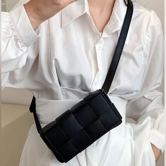 Bags | Vegan Leather Woven Crossbody Bag | Poshmark